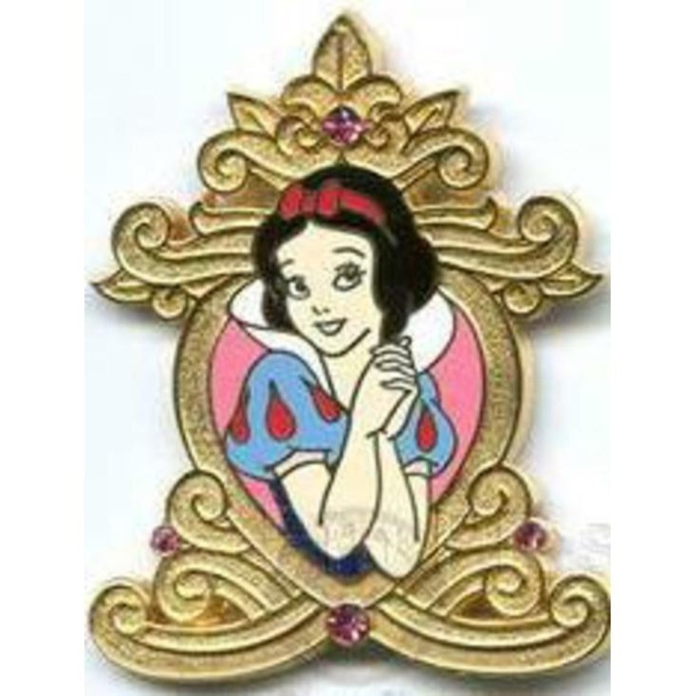 Disney Pin Snow White Jeweled Golden Frame jewels 45638 Princess Trading Booster